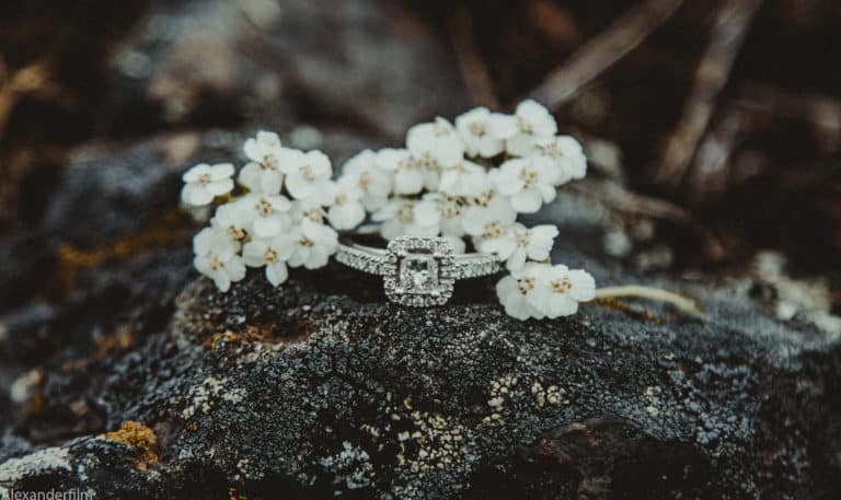 a ring with flowers all over it