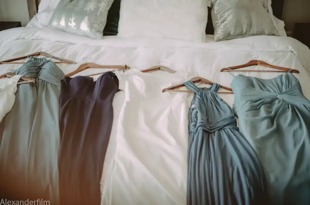 dresses on bed